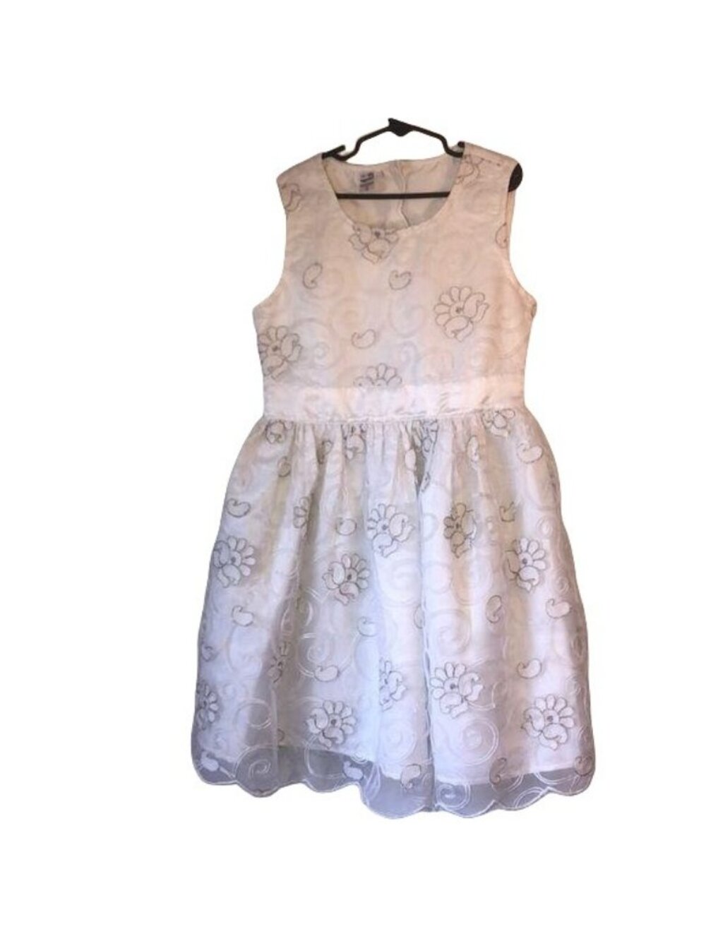 Special Editions Girls White Embroidered Sleeveless Dress Size 12